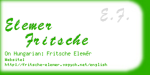 elemer fritsche business card